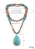 Boho Necklace, RH India Agated Green Oval Natural Stone